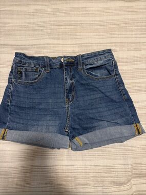 Classic Blue Denim Roll-Cuff Women's Shorts